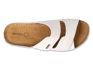 BEFADO 158D284 Дамски анатомични чехли от естествена кожа, Бели