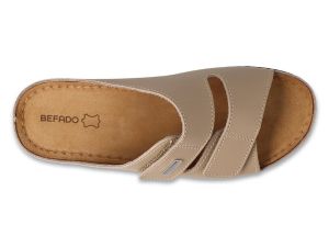 BEFADO 158D282 Дамски анатомични чехли от естествена кожа, Бежови