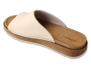 BEFADO 158D279 Дамски анатомични чехли от естествена кожа, Бежови