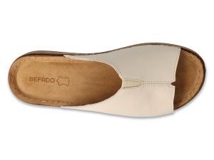 BEFADO 158D279 Дамски анатомични чехли от естествена кожа, Бежови