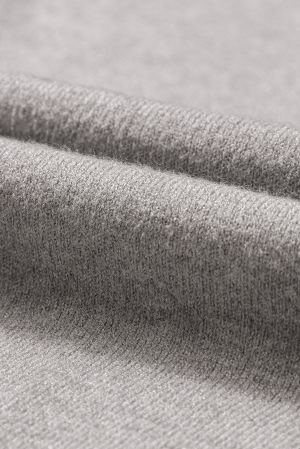 Gray Turtleneck Drop Shoulder Bubble Sleeve Knit Sweater