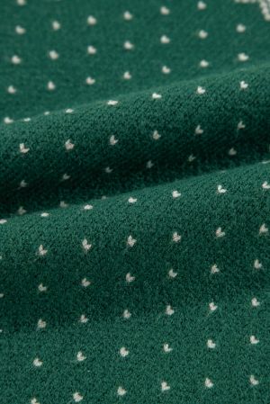 Green Christmas Snowflake Pattern Drop Shoulder Plus Size Sweater