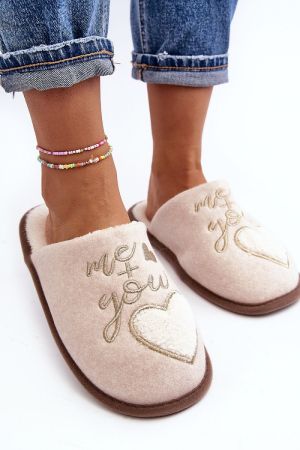 Cozy Slippers with "Me + You" Embroidery