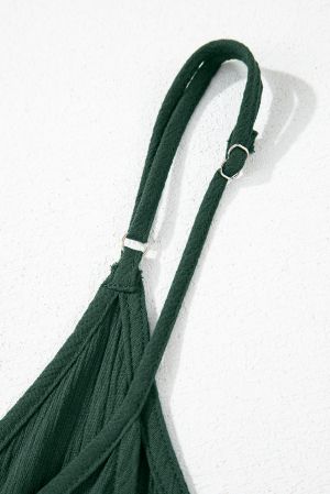 Green Spaghetti Straps Pocketed Slouchy Maxi Dress