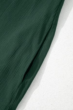 Green Spaghetti Straps Pocketed Slouchy Maxi Dress