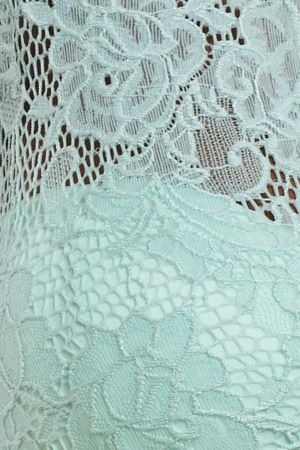Mint Green Lace Bodice Pleated Chiffon Maxi Dress with Bell Sleeves