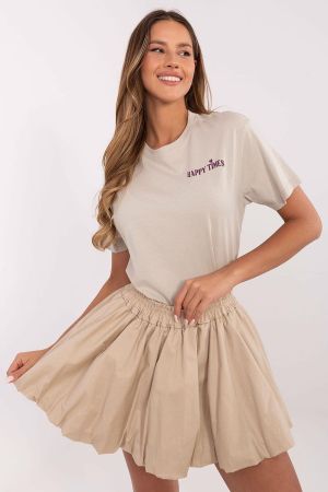Beige Cotton T-shirt with Motivational Slogan “Find Your Own Way”