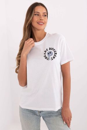 White Graphic T-shirt with “You Are Different” and “I Like You” Print