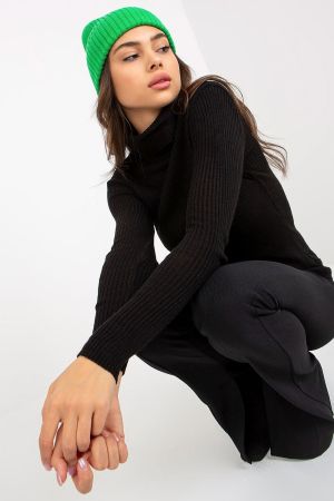 Black Ribbed Women’s Turtleneck Sweater