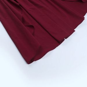 Burgundy Backless Dress with Halter Neck and Asymmetric Hem