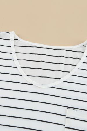 Women’s Long Sleeve Striped Blouse with Pocket