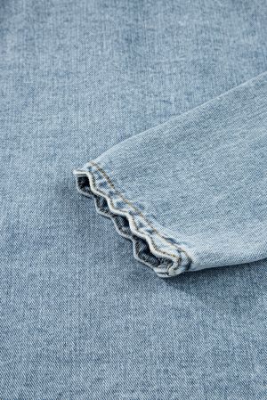 Women’s Denim Jacket with Scalloped Trim