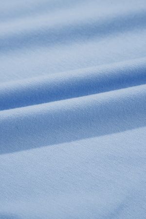 Sky Blue Solid Color Pocketed Raw Edge Babydoll Dress