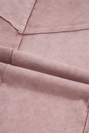 Women’s Light Pink Wide-Leg Pants with Drawstring and Pockets