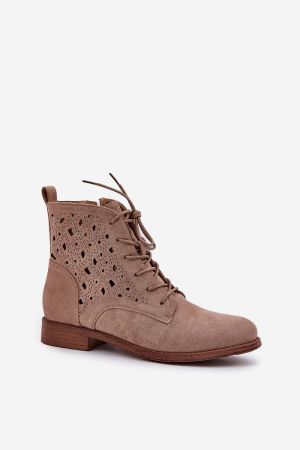 Women’s Beige Suede Ankle Boots S.Barski