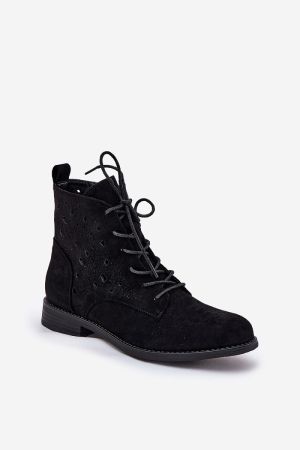 Women’s Black Suede Ankle Boots S.Barski