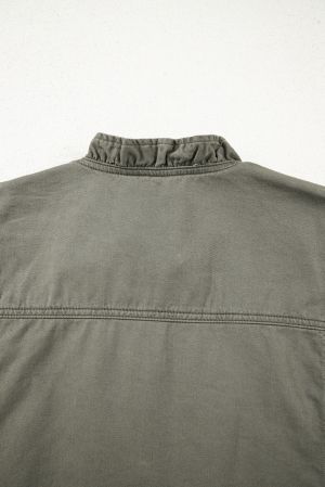 Women’s Green Ruffled Denim Jacket Vest