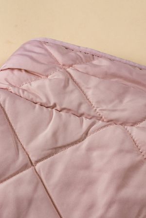 Women’s Reversible Vest with Quilted and Sherpa Sides in Pink and White