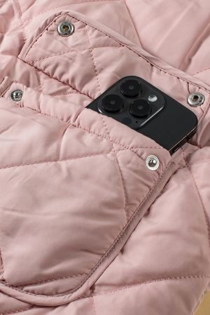 Women’s Reversible Vest with Quilted and Sherpa Sides in Pink and White
