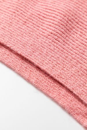 Women's Pink Ribbed Knit Poncho Sweater