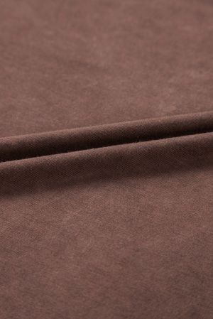 Women's Brown Criss Cross V-Neck Casual T-Shirt