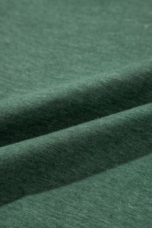 Women's Green Long Sleeve Top with Asymmetric Seam Detail