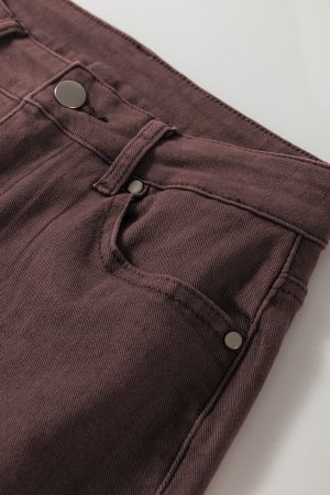 Women’s Coffee Brown High Waist Straight Jeans