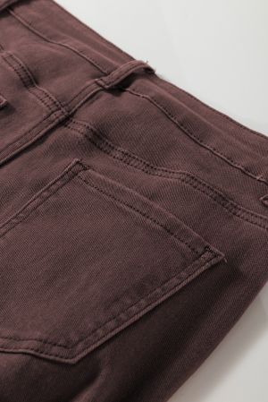 Women’s Coffee Brown High Waist Straight Jeans