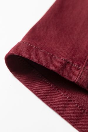 Women’s Wine Red High Waist Straight Jeans