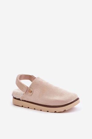 Women’s Eco-Suede Platform Slippers with Warm Shearling Lining