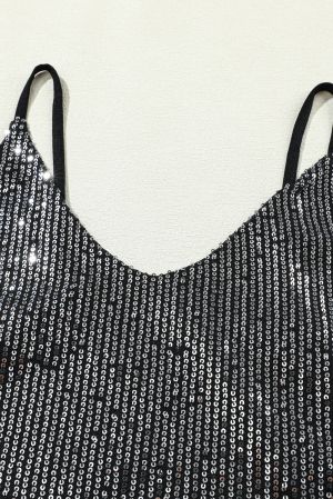 Gray Sequin Tank Top