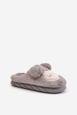 Women’s Gray Fluffy Slippers