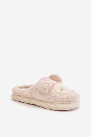 Women’s Beige Fluffy Slippers