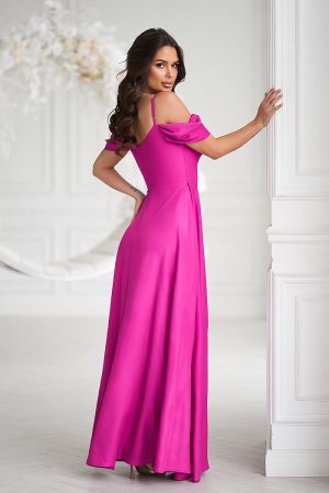 Women's Violet Off-Shoulder Long Dress with Slit