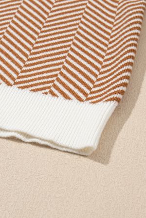 Parchment Solid Textured Knit Split Cuff Drop Shoulder Loose Sweater
