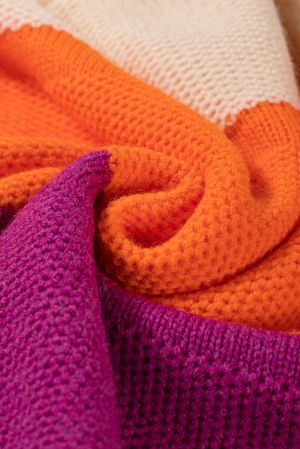 Women’s Color Block Knit Sweater with Drop Shoulder