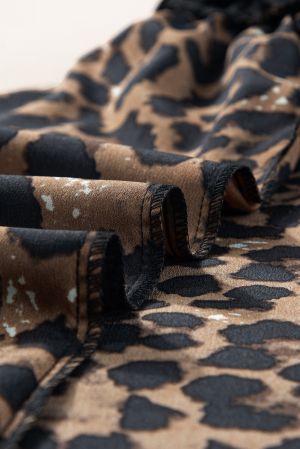 Women’s Contrast Bodice Dress with Leopard Print Skirt