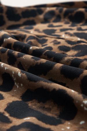Women’s Contrast Bodice Dress with Leopard Print Skirt