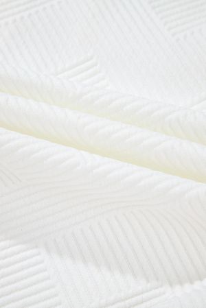 Women’s Plus Size White Textured Shirt Jacket