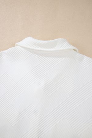 Women’s Plus Size White Textured Shirt Jacket