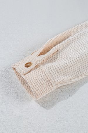 Women’s Plus Size Oatmeal Textured Button-Up Shacket