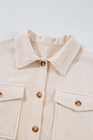 Women’s Plus Size Oatmeal Textured Button-Up Shacket