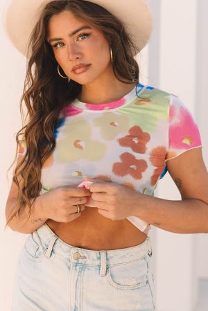 Women's T-Shirt with Colorful Floral Print