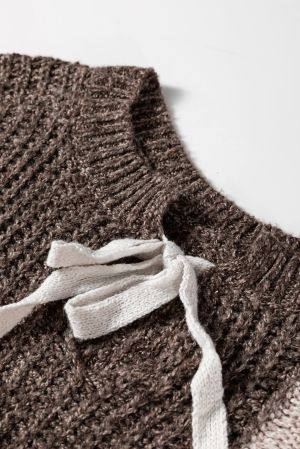 Women’s Brown and White Knit Sweater