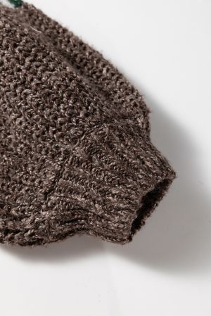 Women’s Brown and White Knit Sweater