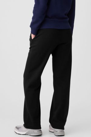 Women’s Black Fleece Lined Pants with Drawstring Waist