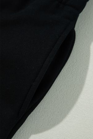 Women’s Black Fleece Lined Pants with Drawstring Waist