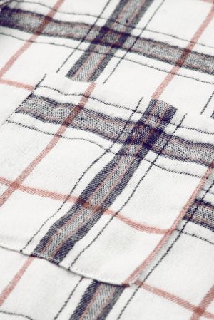 Women's Oversized Plaid Pattern Shacket with Slits