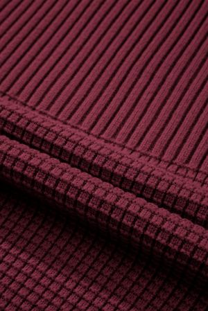 Women's Burgundy Knitted Sweater with Textured Design