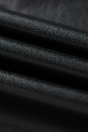 Women’s Black Faux Leather Maxi Skirt with Side Slit